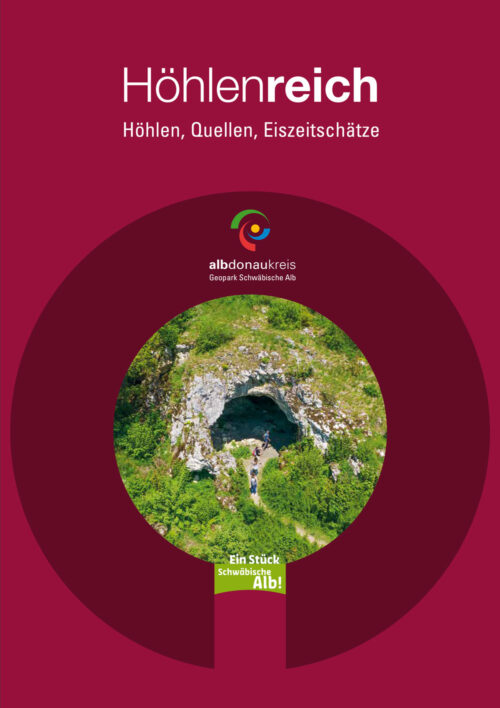 Cover des Alb-Donau-Kreis Prospekt "Höhlenreich - Höhlen, Quellen, Eiszeitschätze".